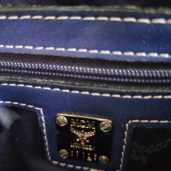 MCM Limited Edition Blue and Red Accent Handbag - Picture 4 of 4